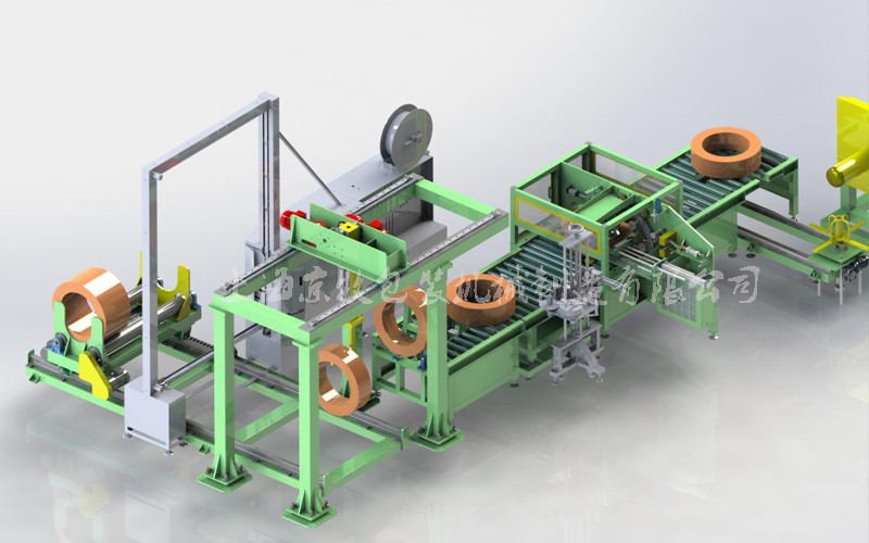鋼絲、焊絲取料、稱(chēng)重、纏繞、收尾、貼標(biāo)、碼垛、捆扎機(jī)組